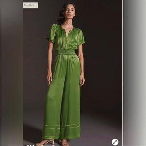 Anthropologie Green Jumpsuit